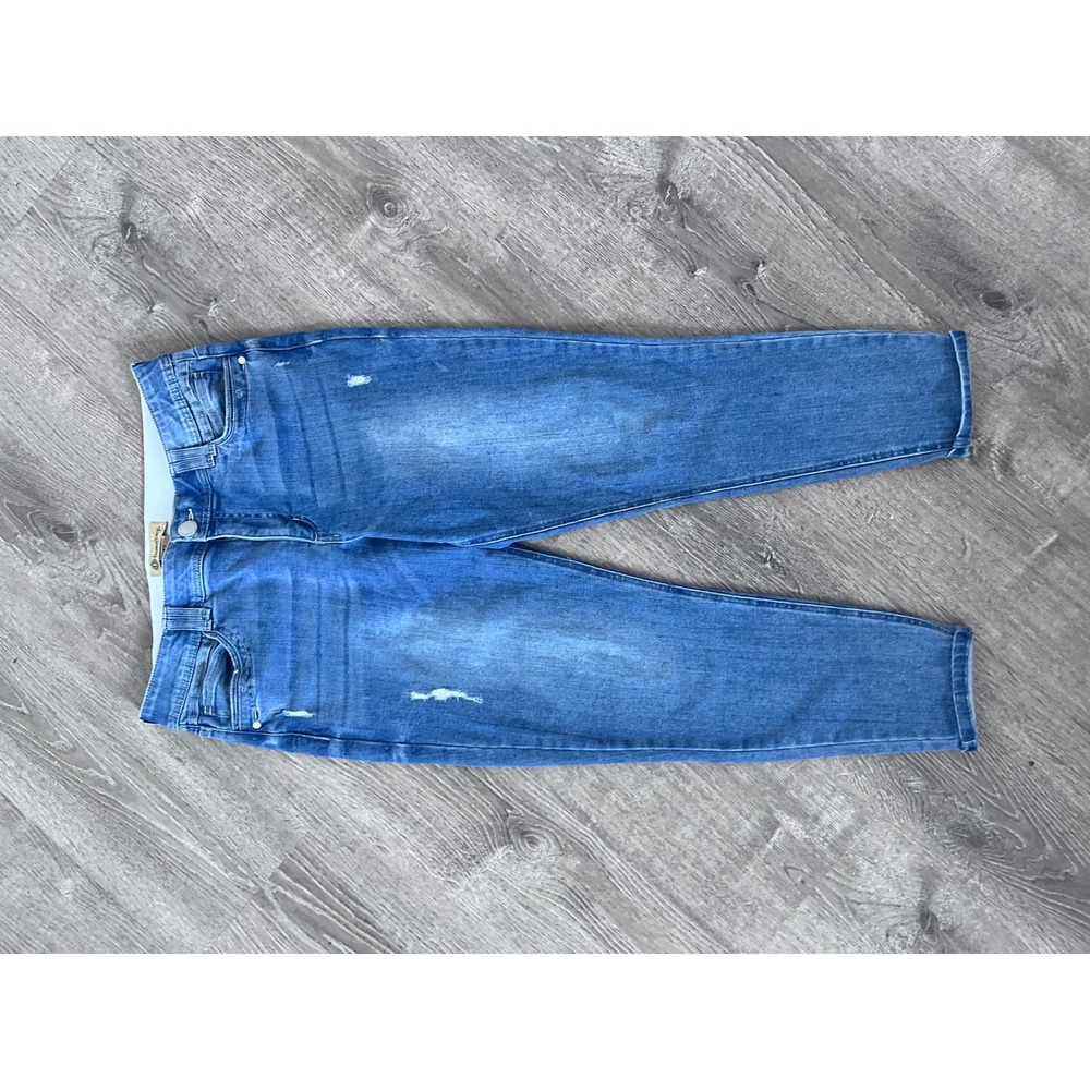 Democracy Ab Solution Skinny Jeans Womens 12 Medium Wash Distressed Ankle Denim - Picture 3 of 11